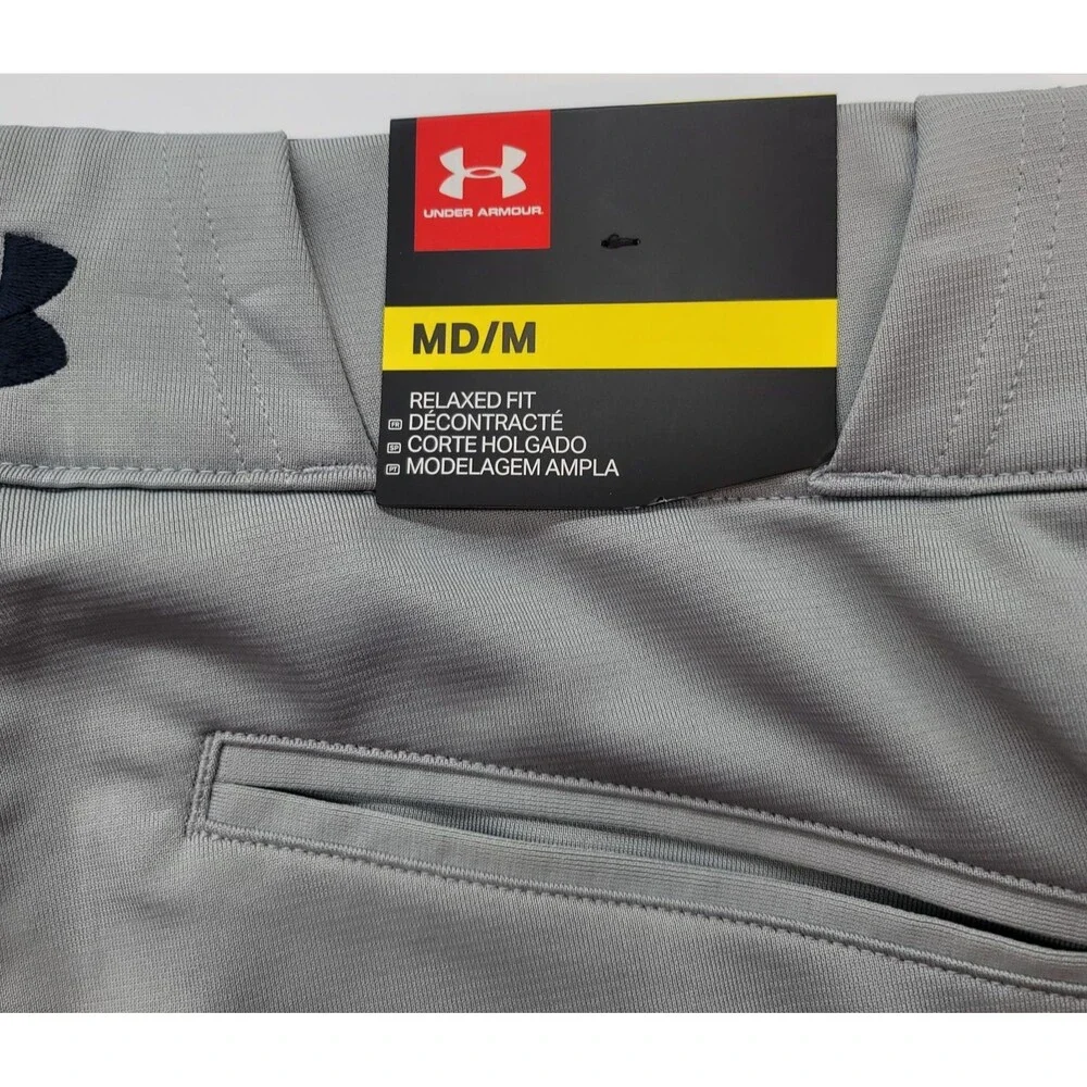 NWT Under Armour Men's Medium Gray Relaxed Fit Baseball Pants Athletic